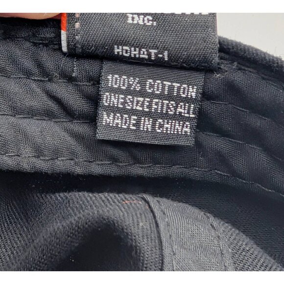 Harley-Davidson Motorcycles Hat Strap Back Cap Classic Black Orange Logo Chopper - Picture 6 of 6